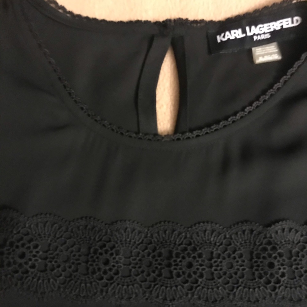 Karl Lagerfeld - Lacy Blouse -Black Sz. XL- EUC